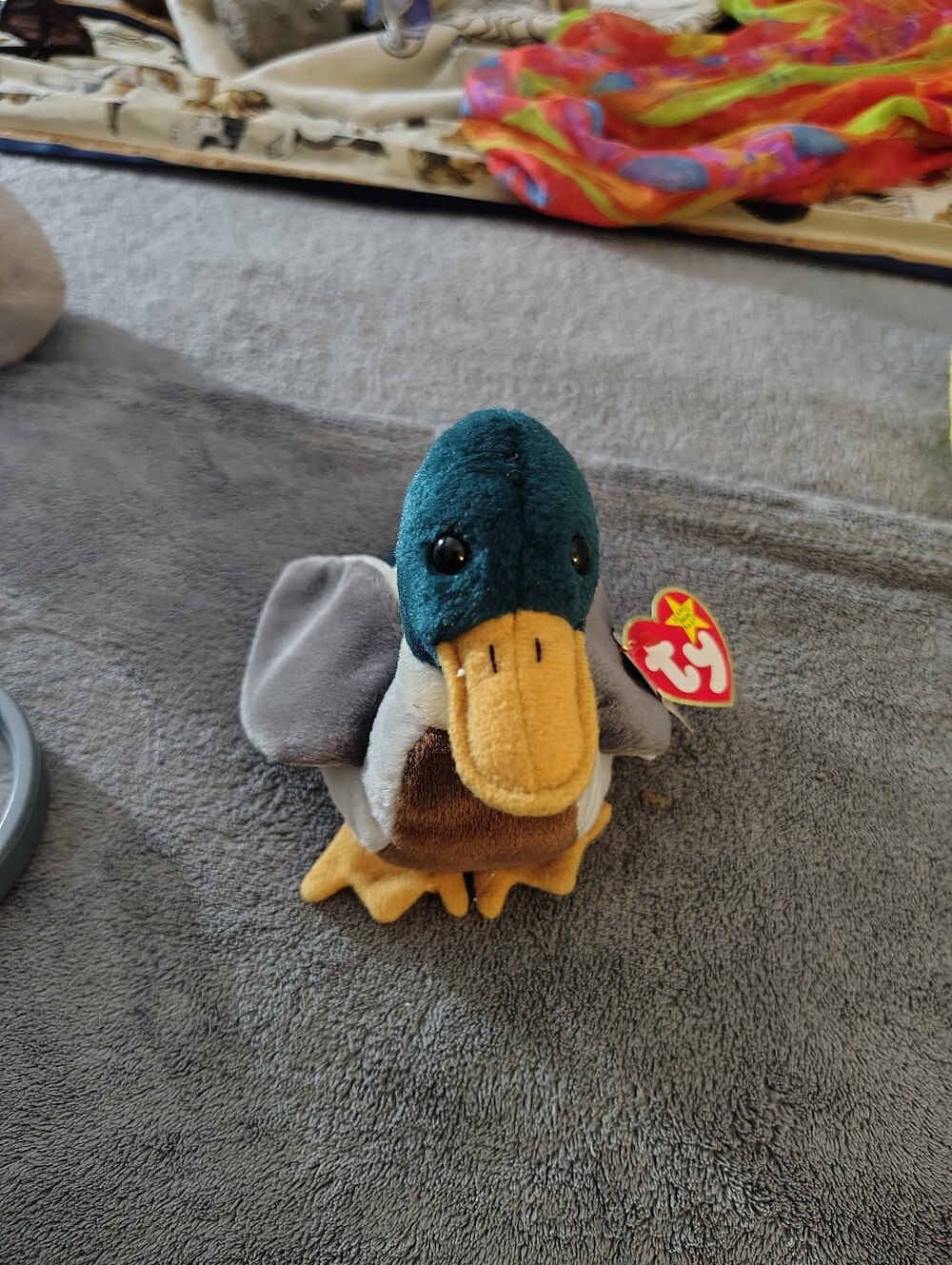 1997 Ty Plush Mallard Duck - Green, Gray, Brown, Yellow